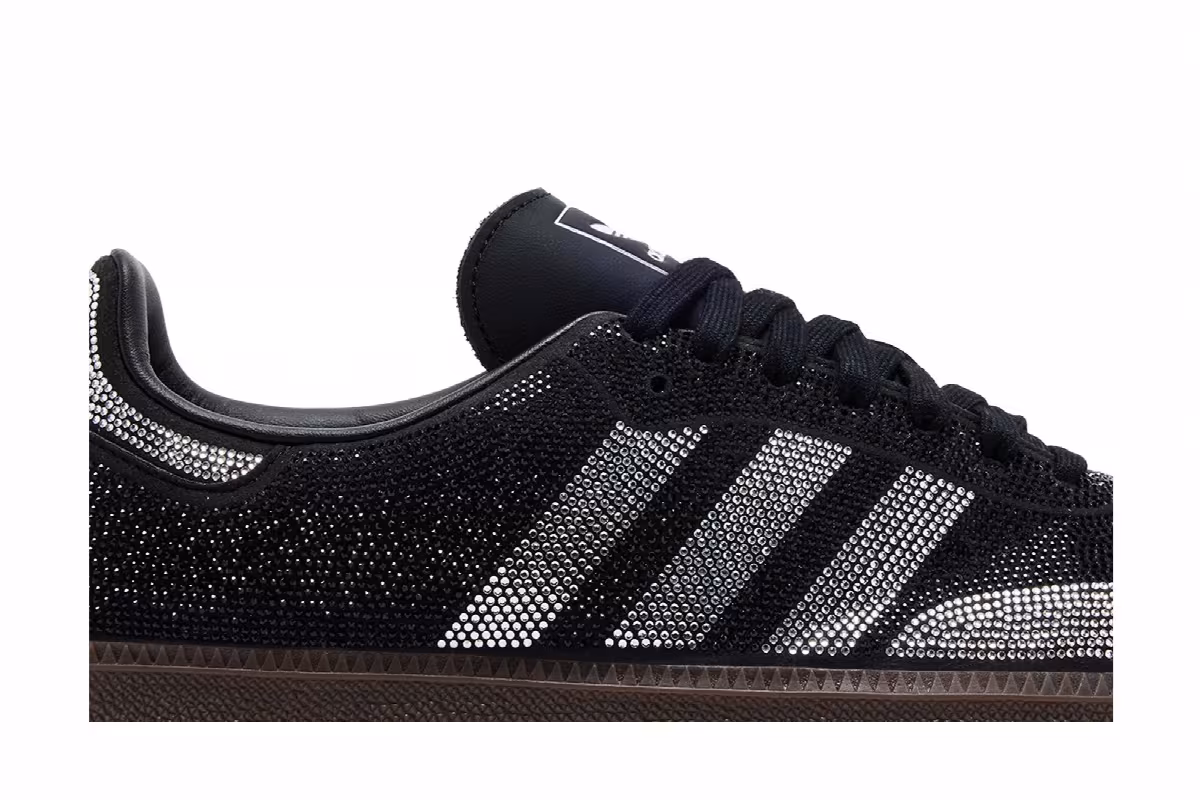 adidas Women's Samba OG Black Silver Rhinestones, view 3