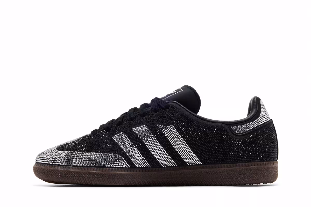 adidas Women's Samba OG Black Silver Rhinestones, view 4