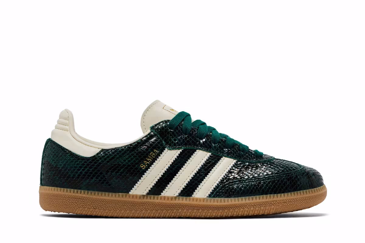 adidas Women's Samba OG Snakeskin Pack - Collegiate Green, view 2