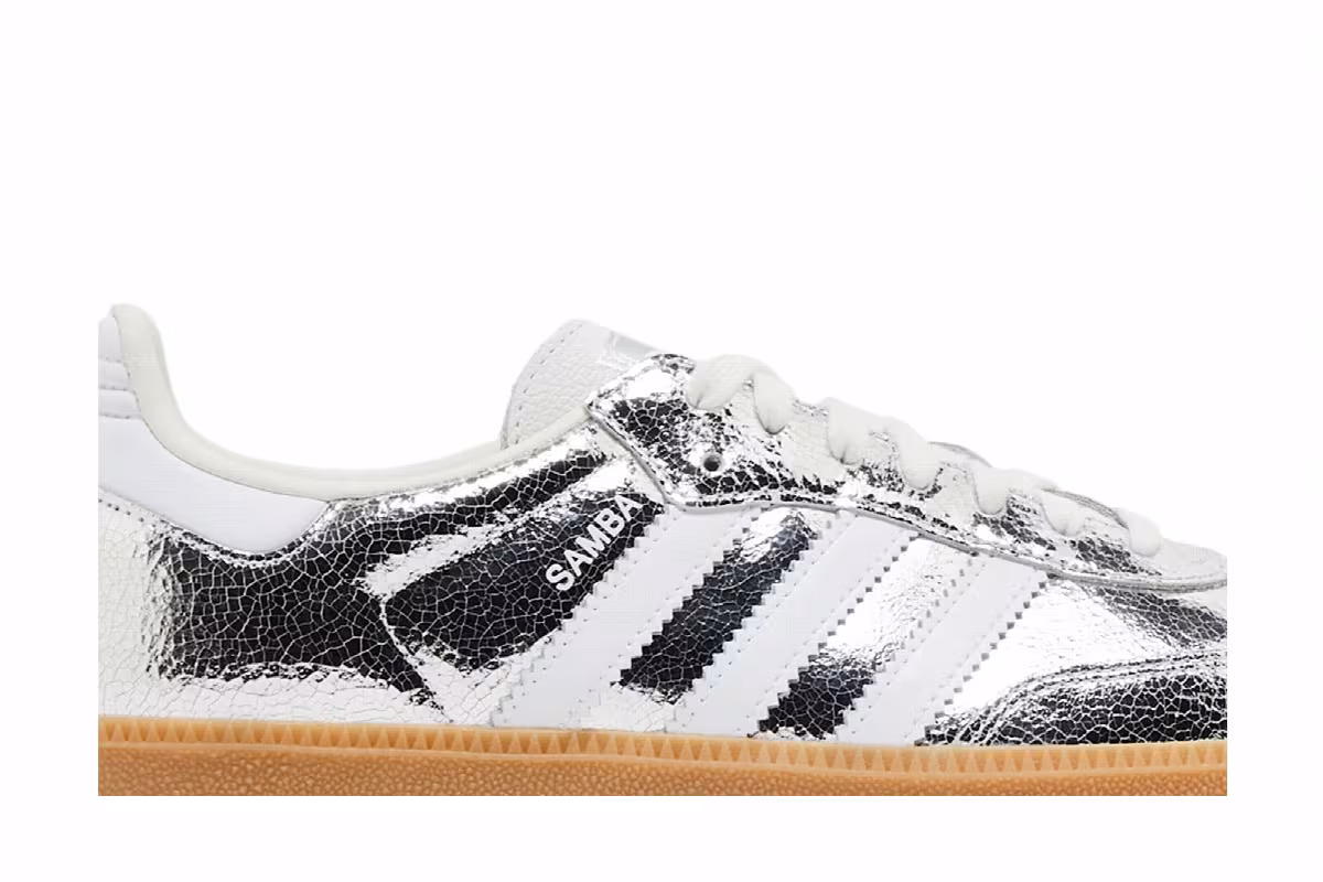 adidas Women's Samba OG Cracked Metallic Pack - Silver, view 3