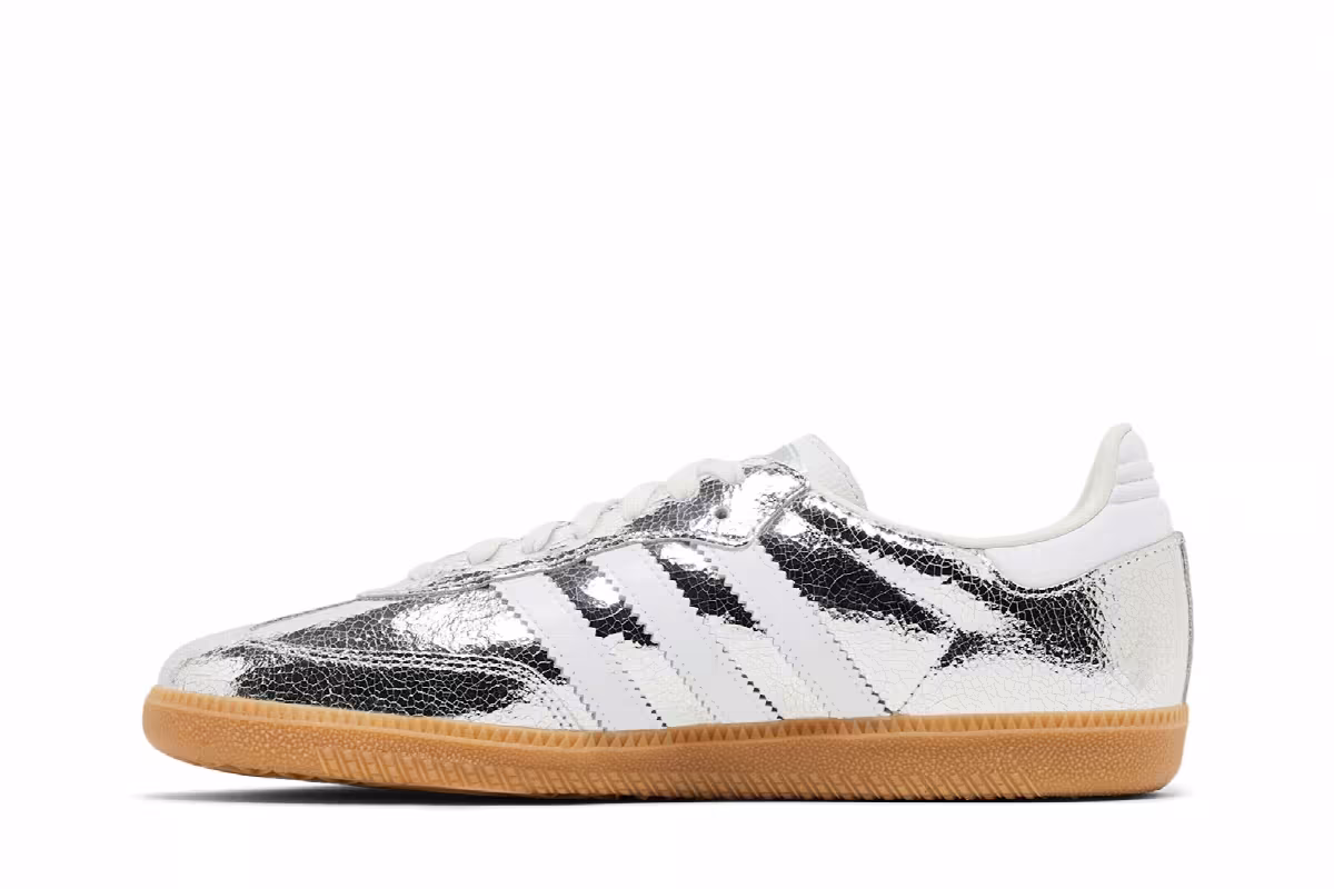 adidas Women's Samba OG Cracked Metallic Pack - Silver, view 4