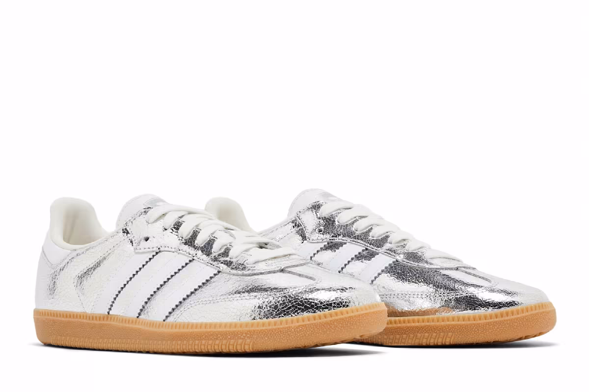 adidas Women's Samba OG Cracked Metallic Pack - Silver, view 9