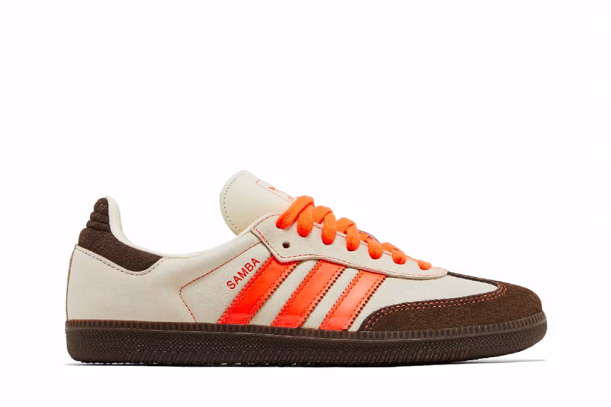 adidas Women's Samba OG Solar Orange Cream, view 2