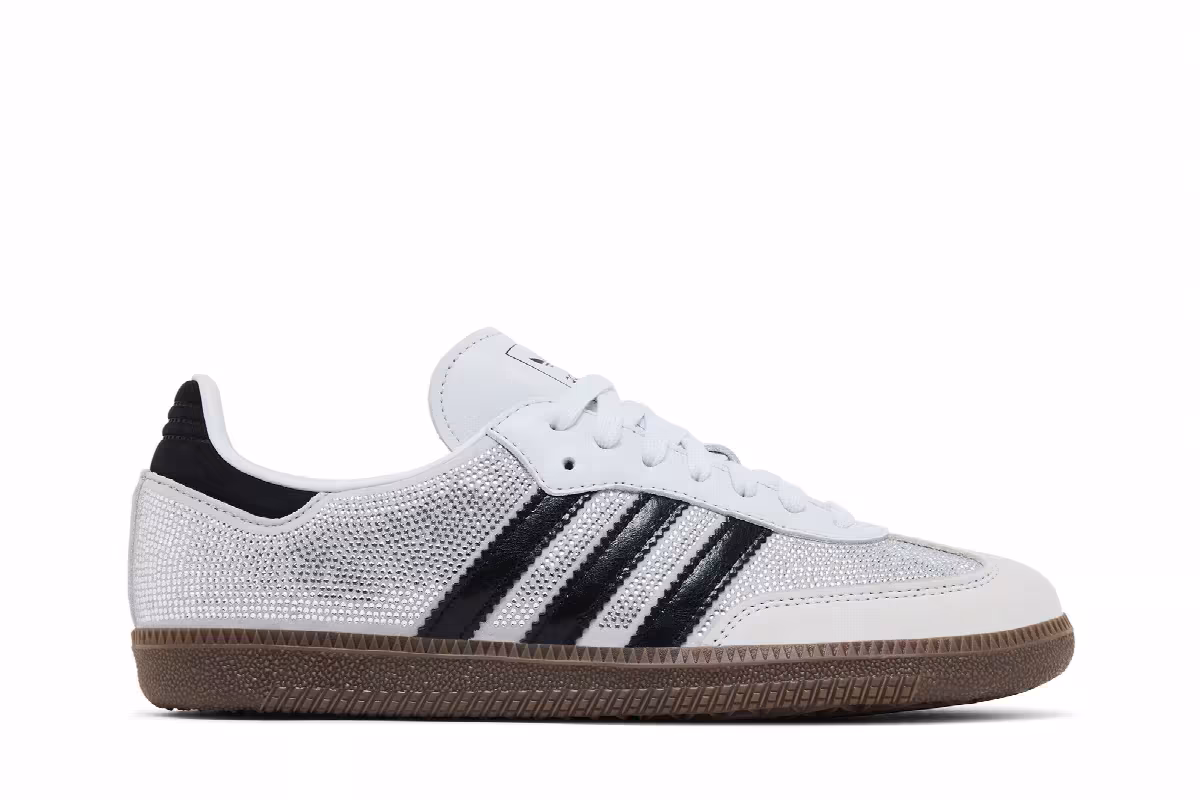 adidas Women's Samba OG Crystal White Rhinestones, view 2