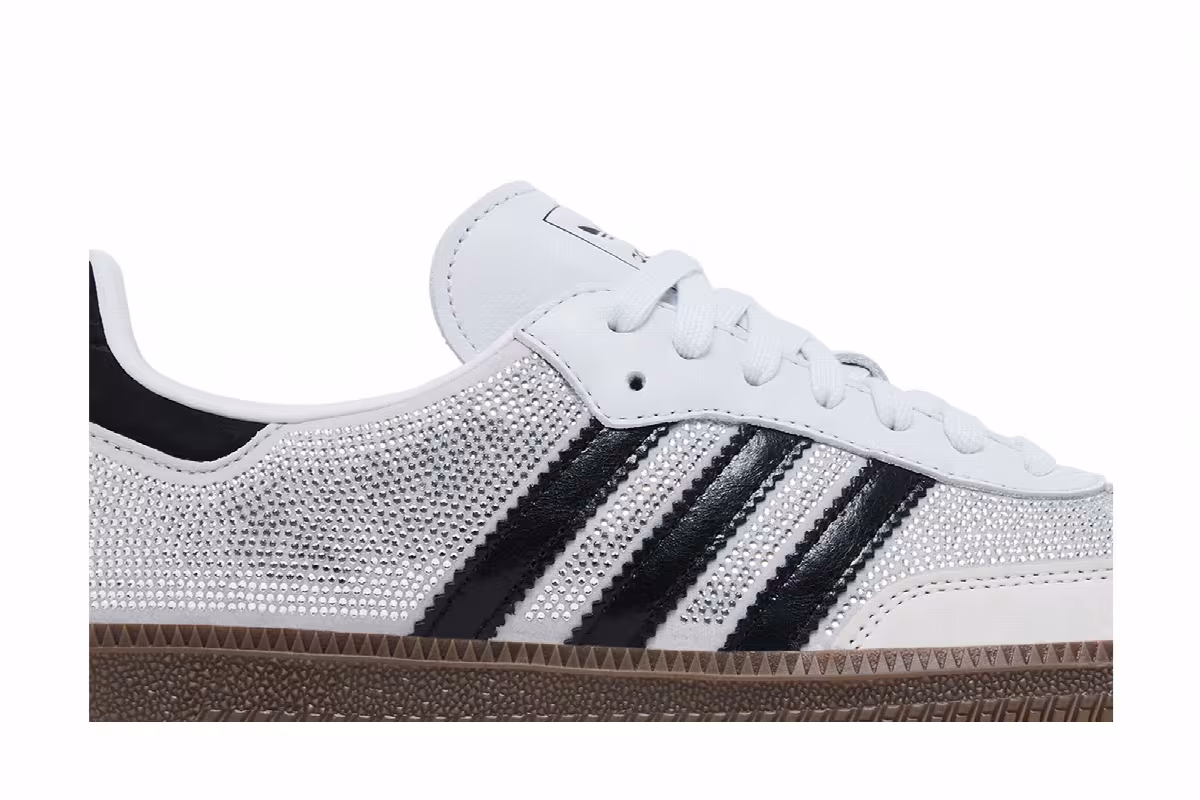 adidas Women's Samba OG Crystal White Rhinestones, view 3