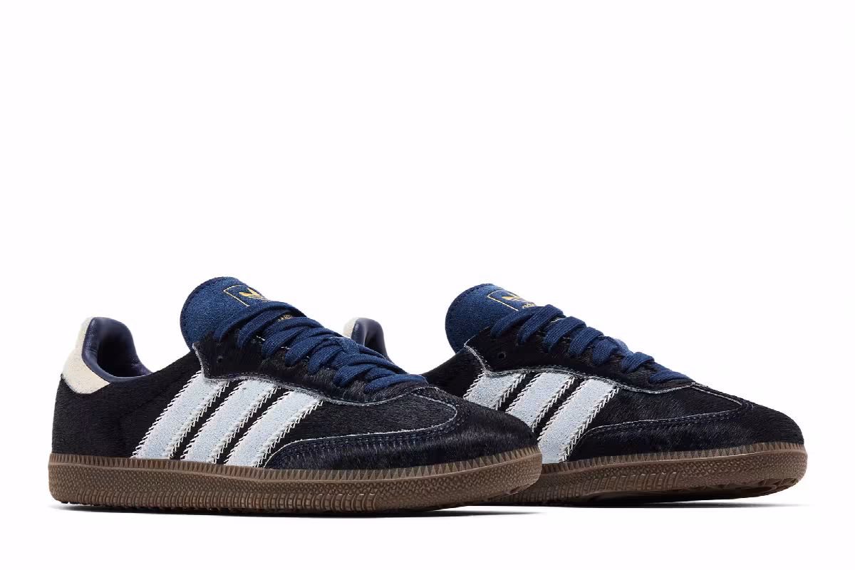 adidas Women's Samba OG Pony Hair Pack - Night Indigo Clear Sky, view 9