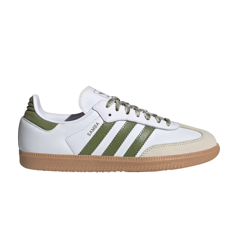 adidas Samba Women's OG White Tech Olive Gum