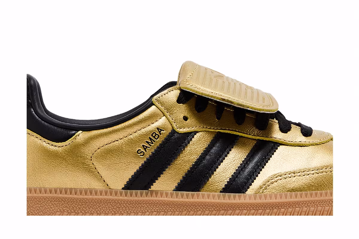 adidas Women's Samba LT Gold Metallic Black Gum, view 3