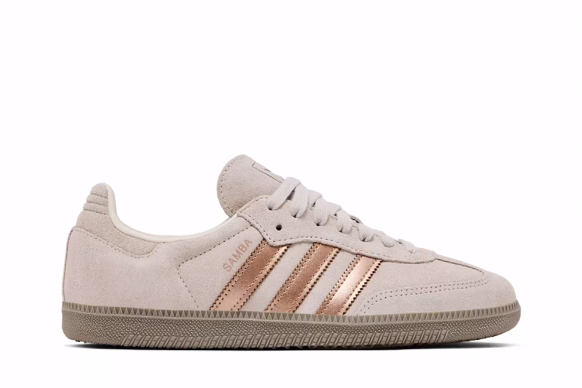 adidas Women's Samba OG Off White Copper Metallic, view 2