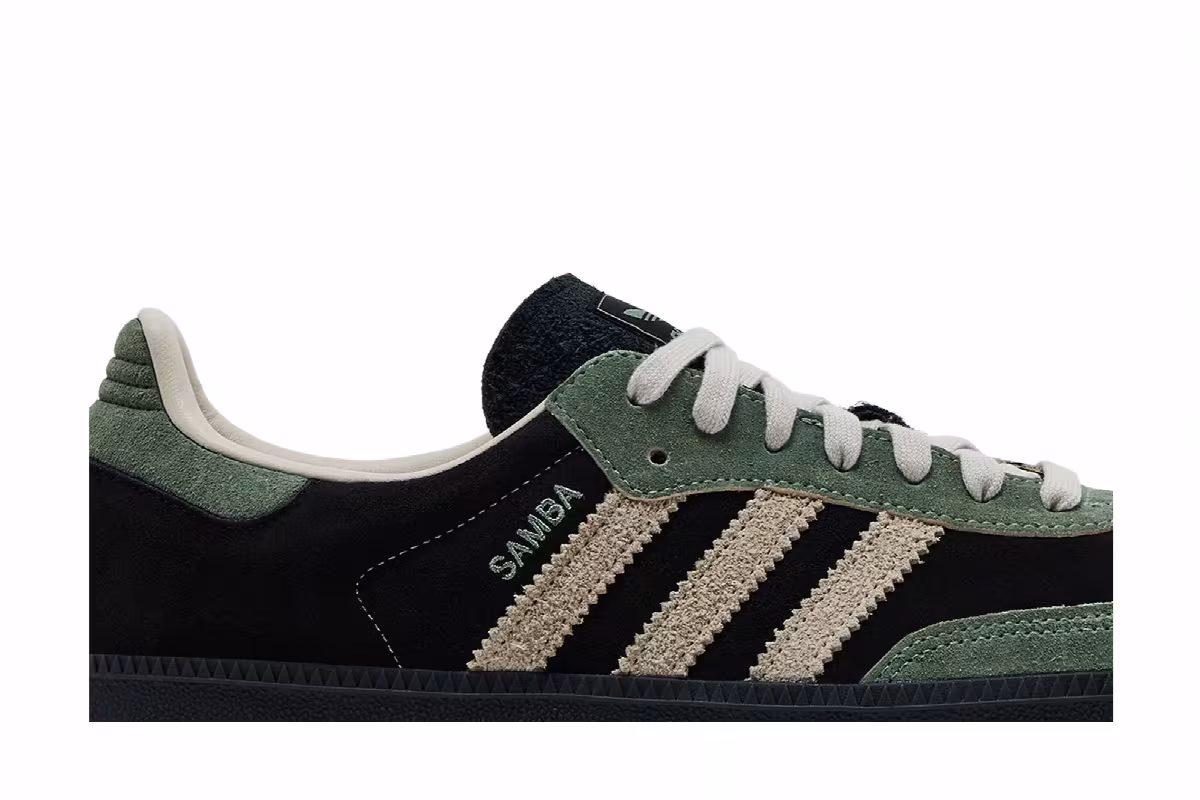 adidas Women's Samba OG Black Silver Green, view 3