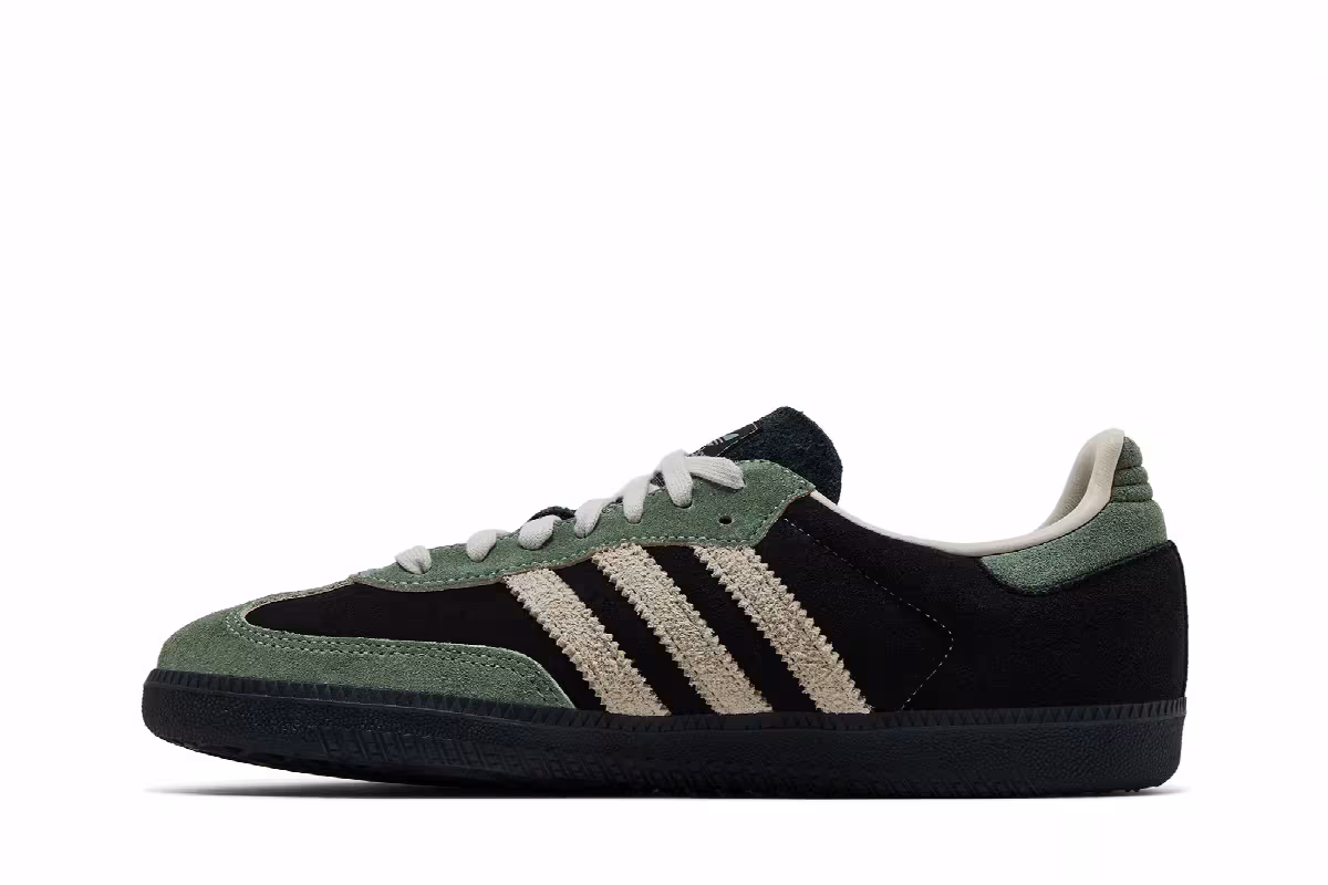 adidas Women's Samba OG Black Silver Green, view 4