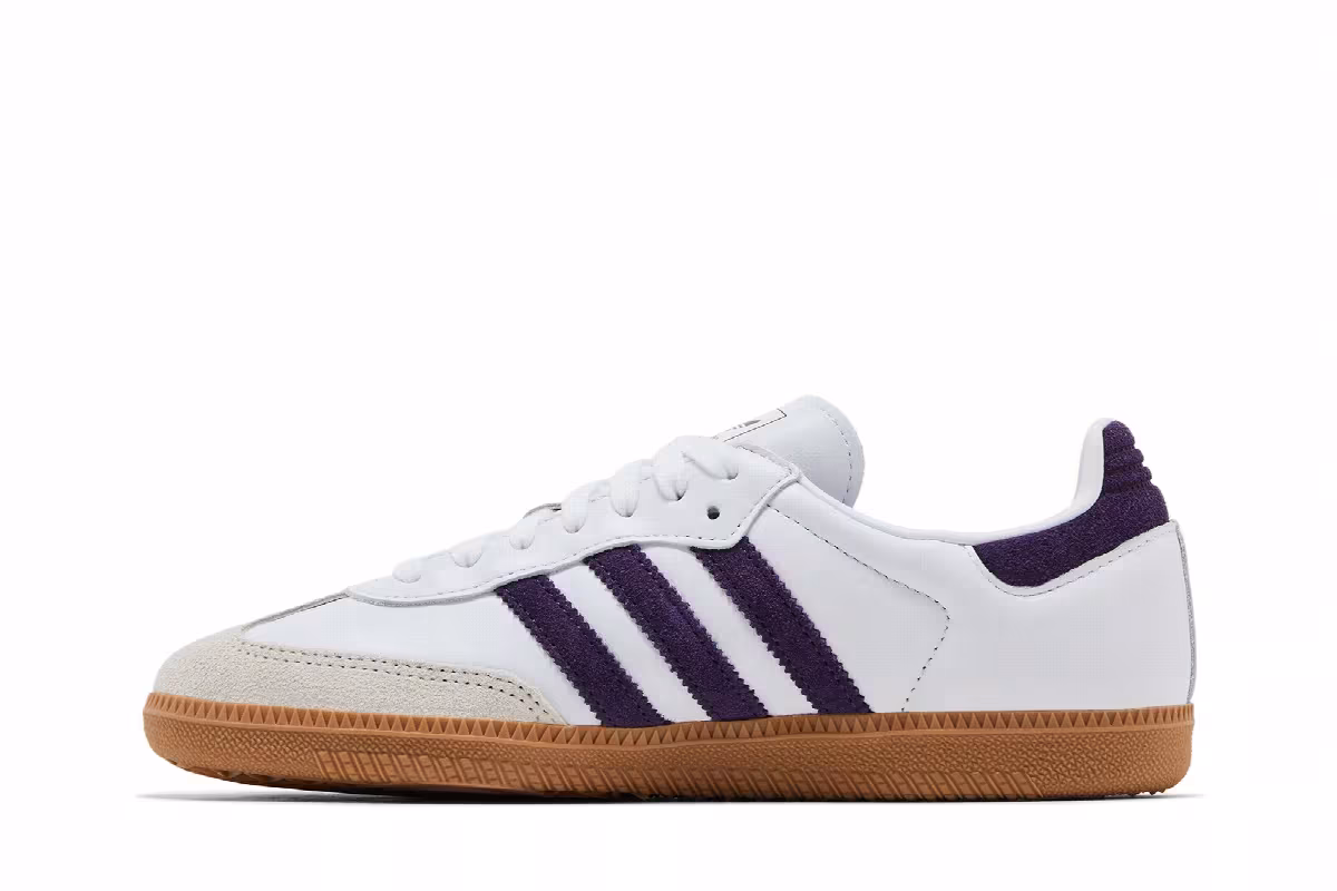 adidas Women's Samba OG White Aurora Plum Gum, view 4