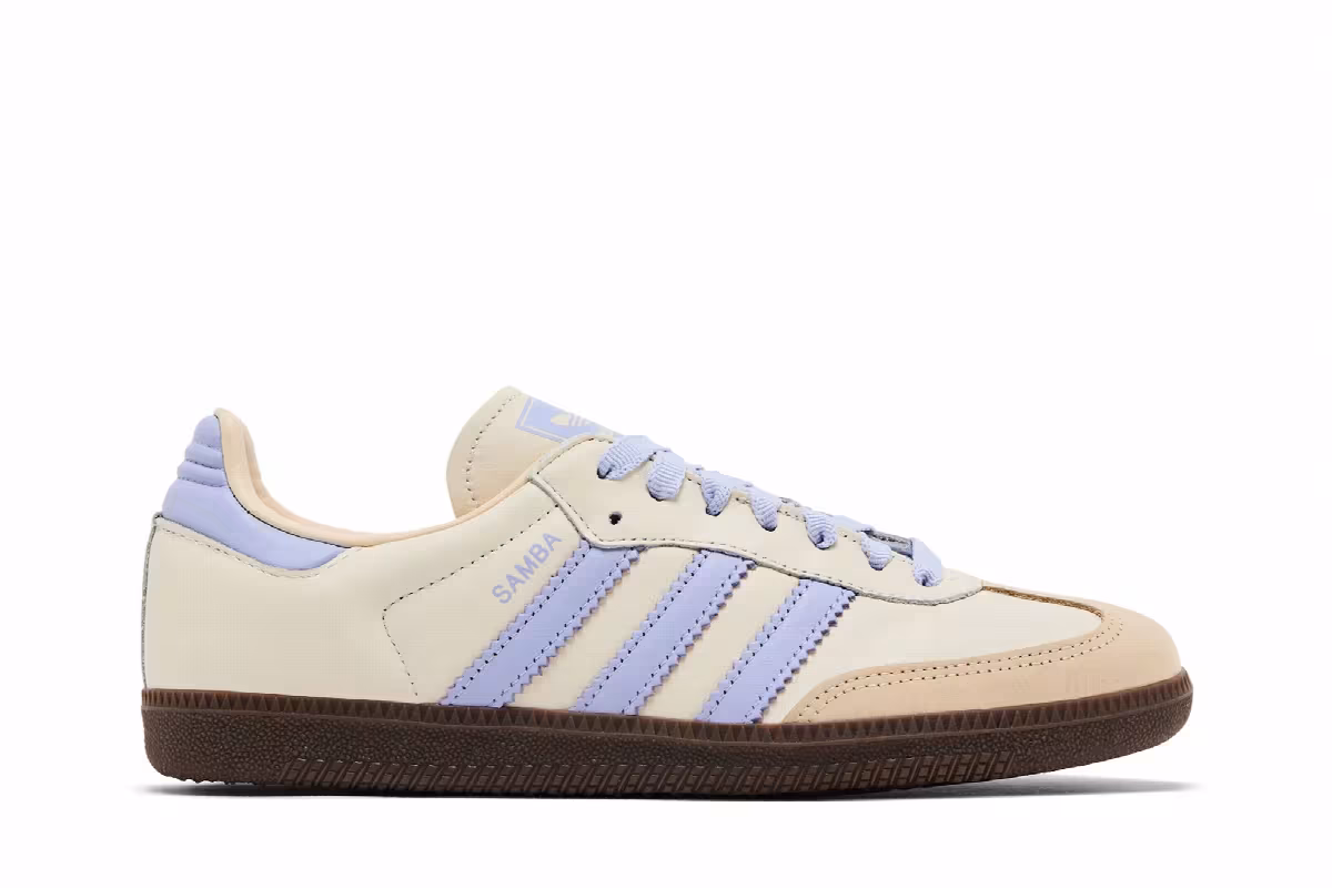 adidas Women's Samba OG Cream White Violet, view 2