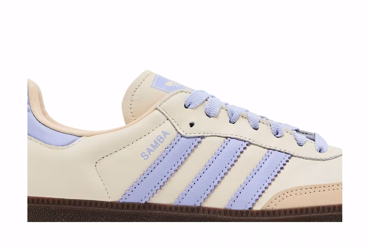 adidas Women's Samba OG Cream White Violet, view 3