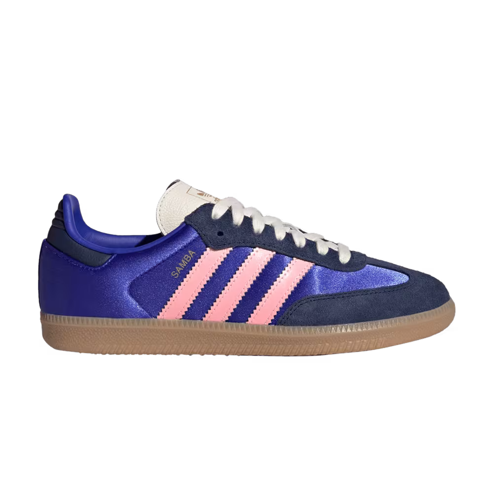 adidas Women's Samba OG Lucid Blue Night Indigo Satin