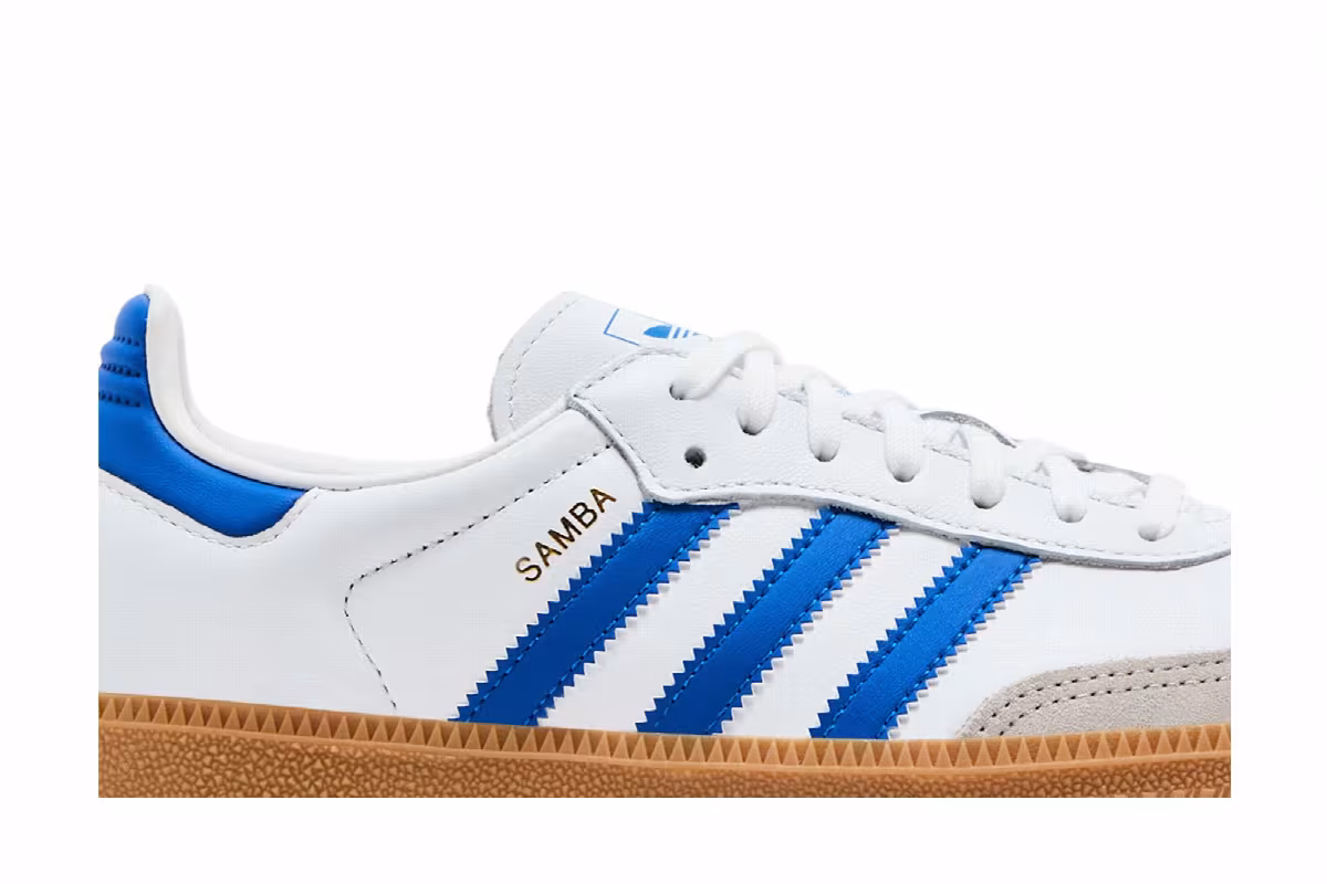 adidas Samba OG J White Blue Gum, view 3