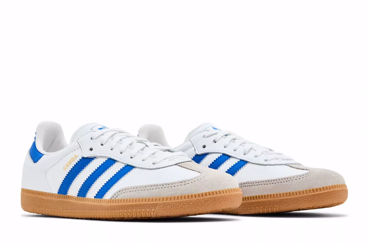 adidas Samba OG J White Blue Gum, view 9