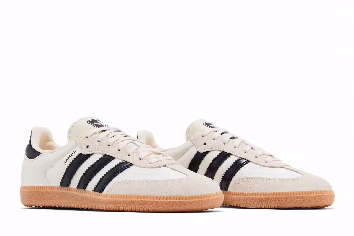 adidas Samba OG J Cream Black Satin, view 9