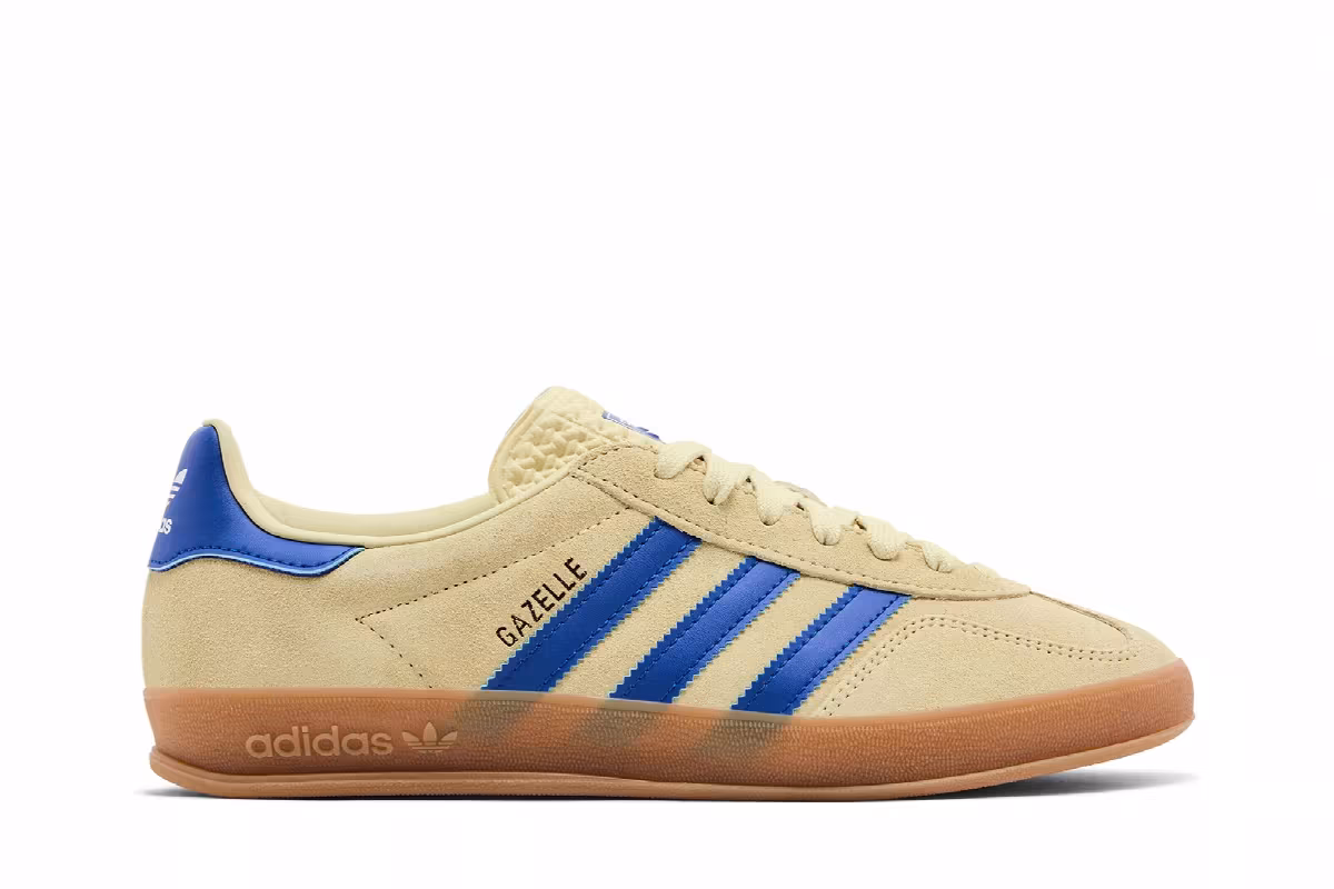 adidas Gazelle Indoor Powder Yellow Royal Blue, view 2
