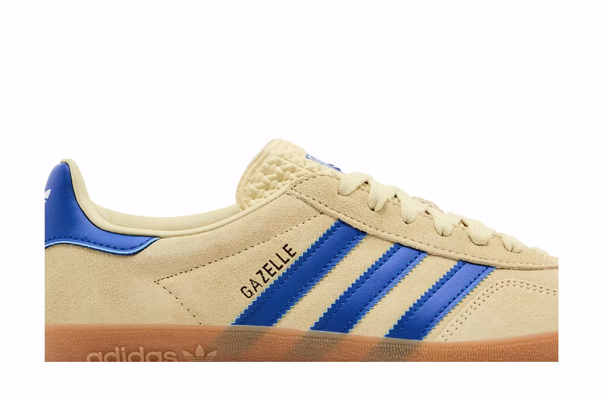 adidas Gazelle Indoor Powder Yellow Royal Blue, view 3