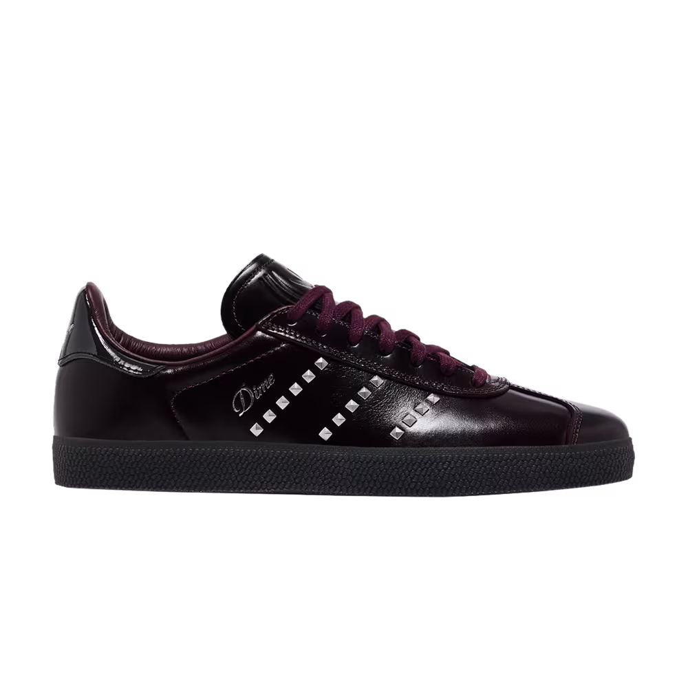Dime x adidas Gazelle ADV Maroon Silver Metallic Studs