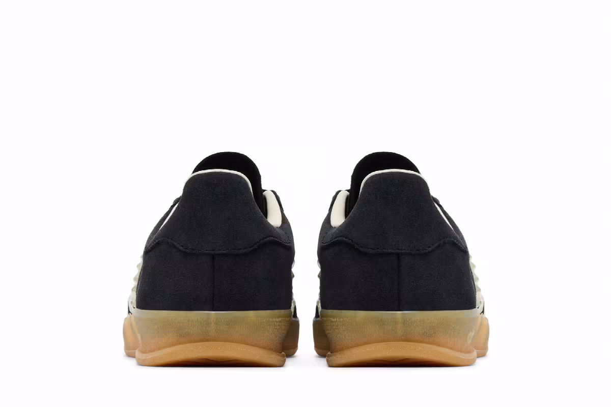 adidas Women's Gazelle Indoor Ruffled Stripes - Black Cream Gum, view 7
