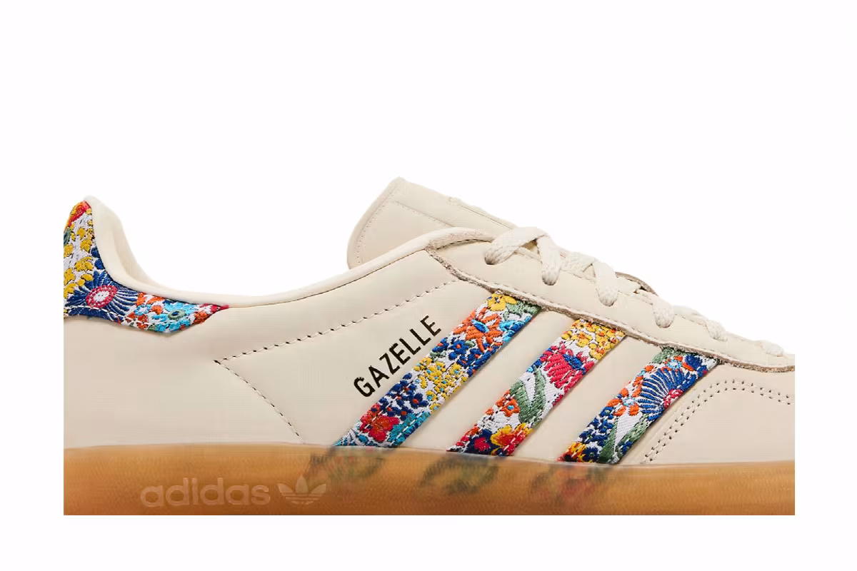 Liberty London x adidas Women's Gazelle Indoor Floral Embroidery - Off White, view 3