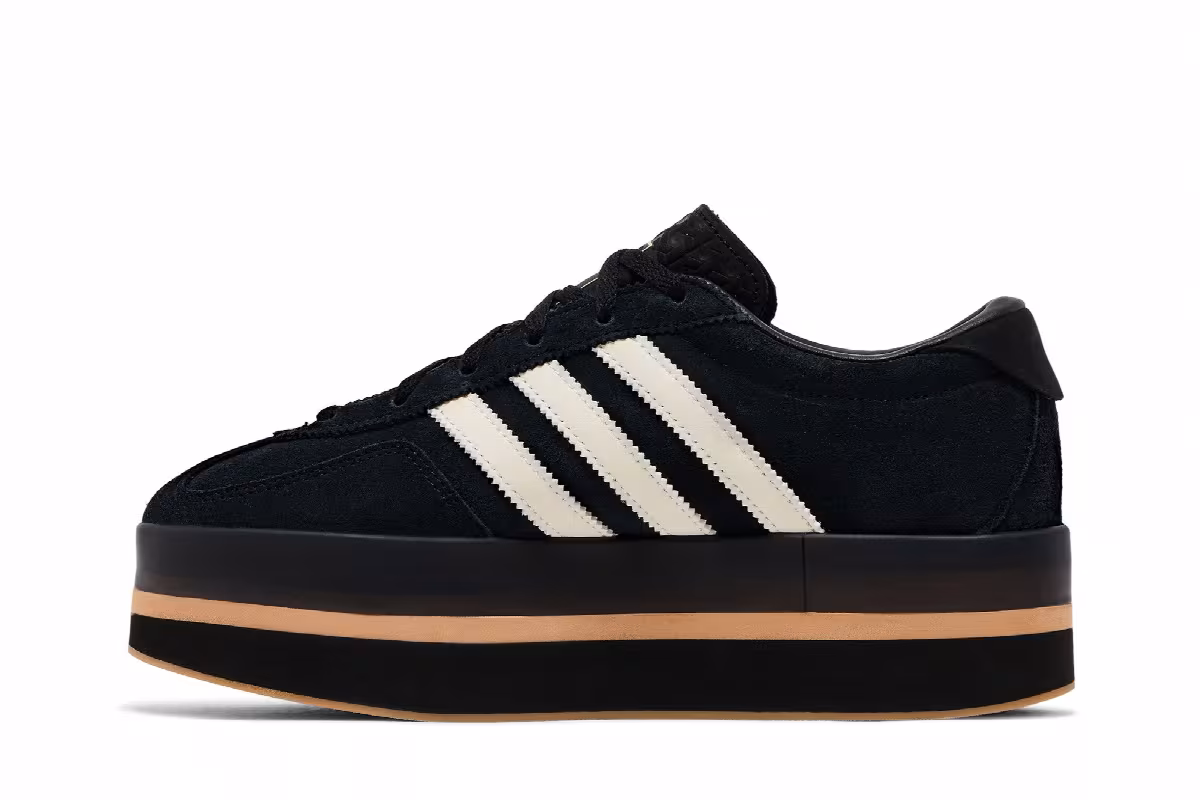 adidas Women's Gazelle Stack Black Cream Gum, view 4