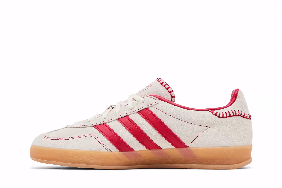 adidas Women's Gazelle Indoor Beige Scarlet Gum, view 4