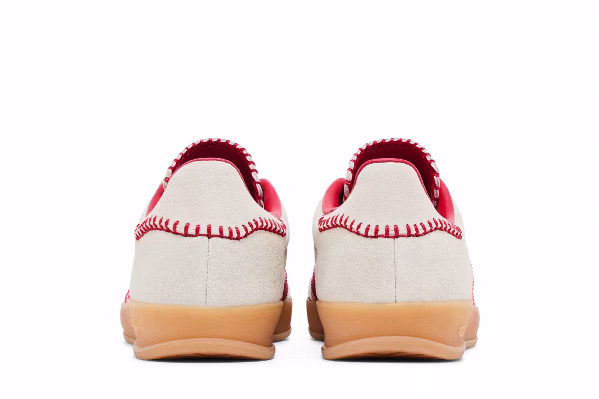 adidas Women's Gazelle Indoor Beige Scarlet Gum, view 7
