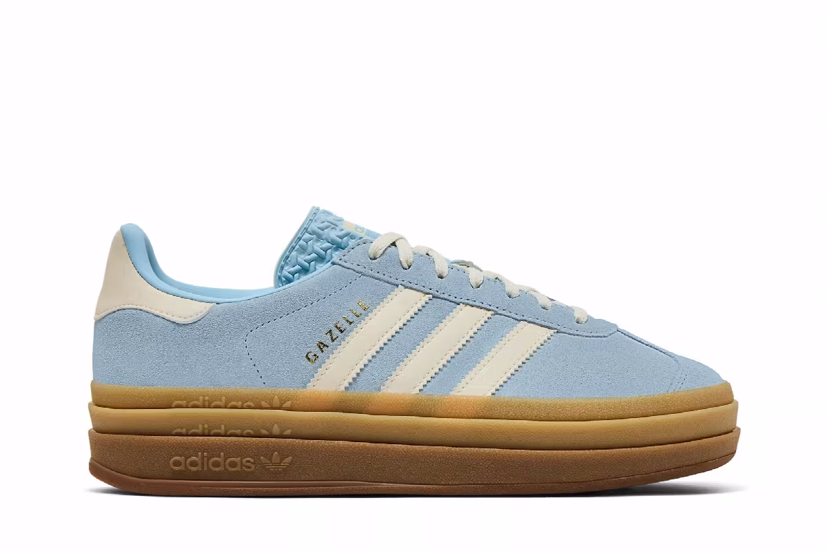 adidas Women's Gazelle Bold Clear Sky Cream, view 2