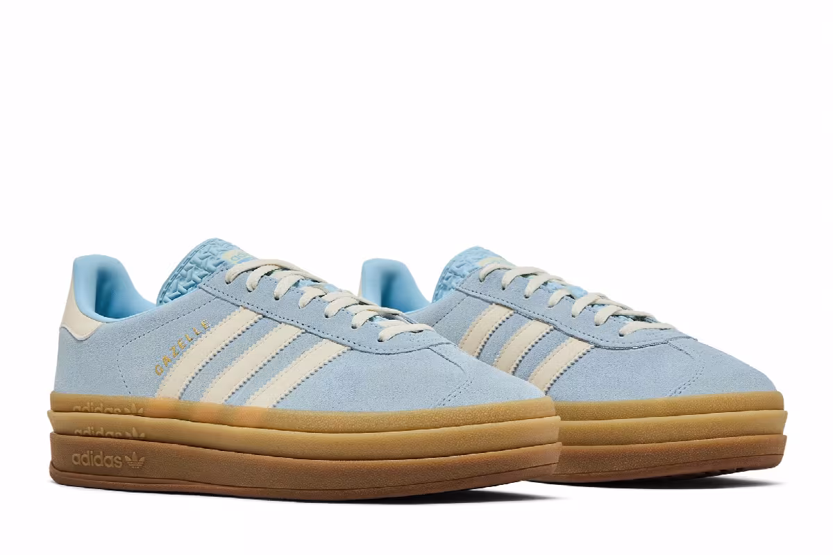 adidas Women's Gazelle Bold Clear Sky Cream, view 9