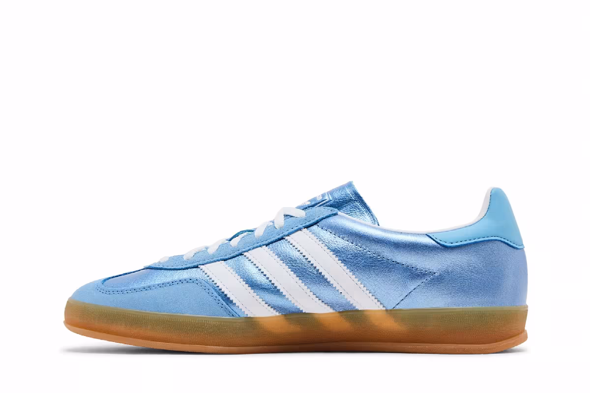 adidas Women's Gazelle Indoor Blue Metallic Gum, view 4