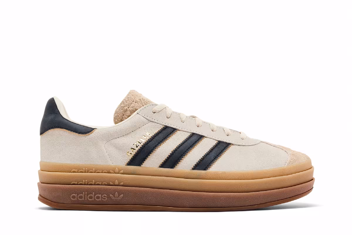 adidas Women's Gazelle Cream Black Gum, view 2