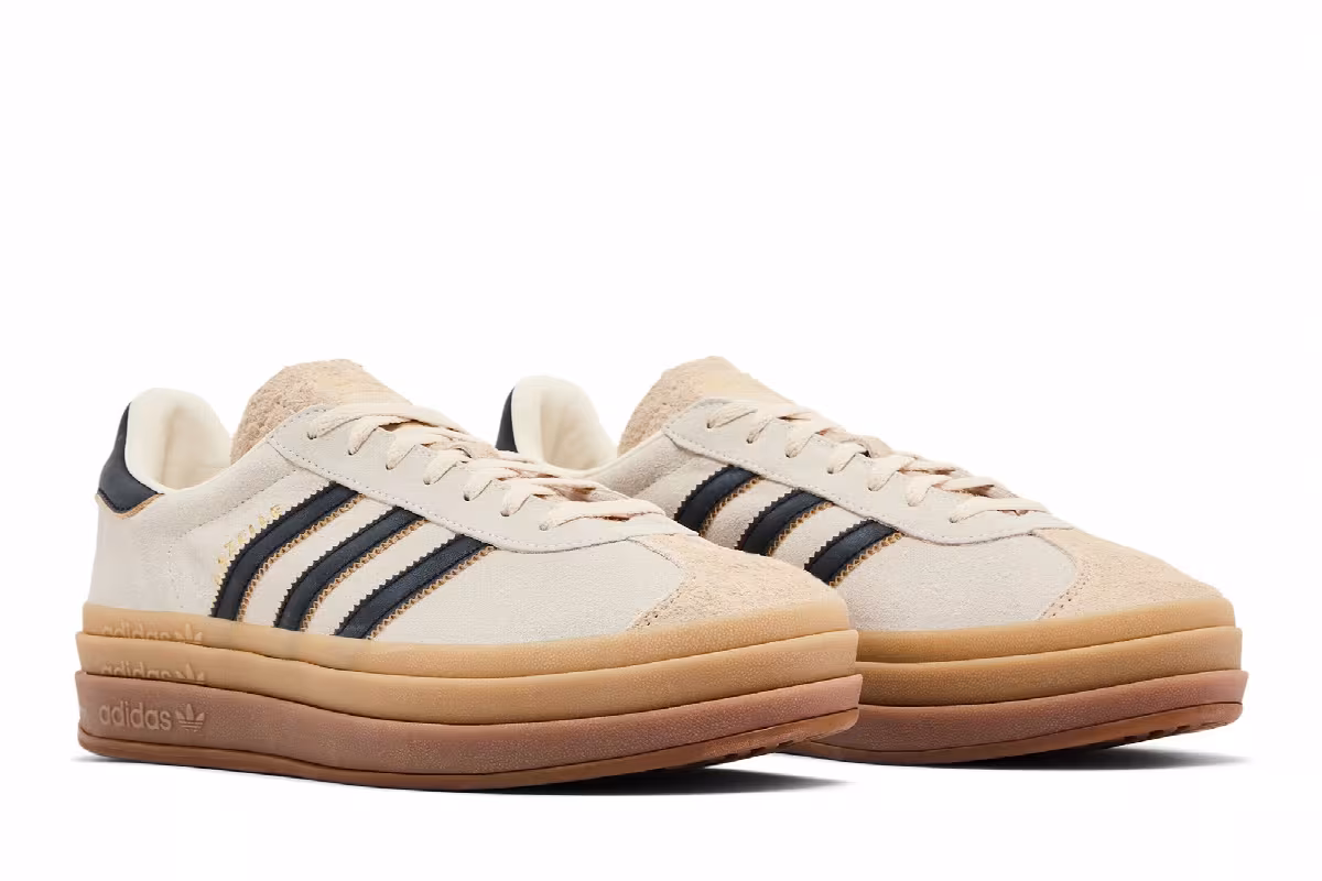 adidas Women's Gazelle Cream Black Gum, view 9