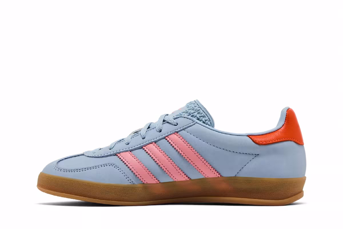adidas Women's Gazelle Indoor Wonder Blue Solar Orange, view 4