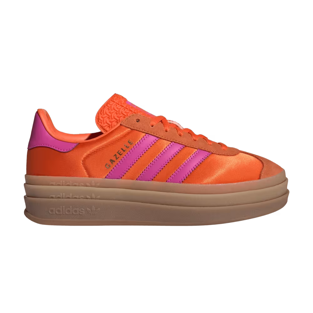 adidas Women's Gazelle Bold Orange Lucid Fuchsia Satin