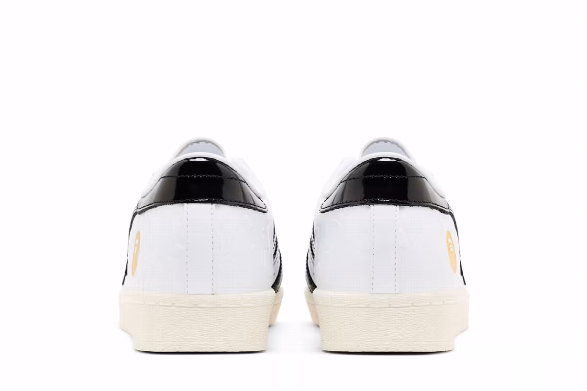 BAPE x adidas Superstar Vintage White Black, view 7