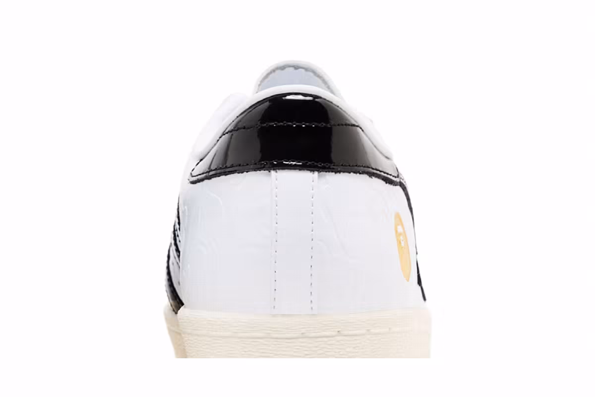 BAPE x adidas Superstar Vintage White Black, view 8