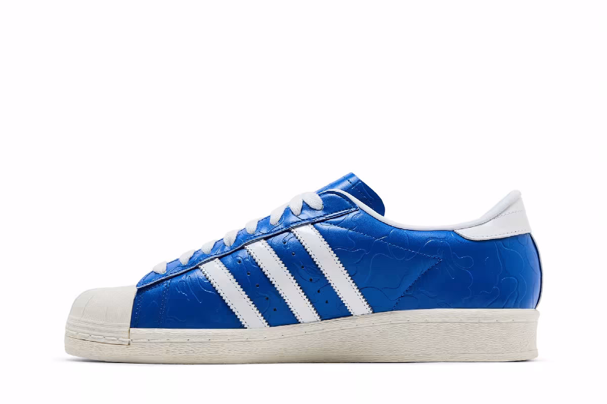 BAPE x adidas Superstar Vintage Blue White, view 4