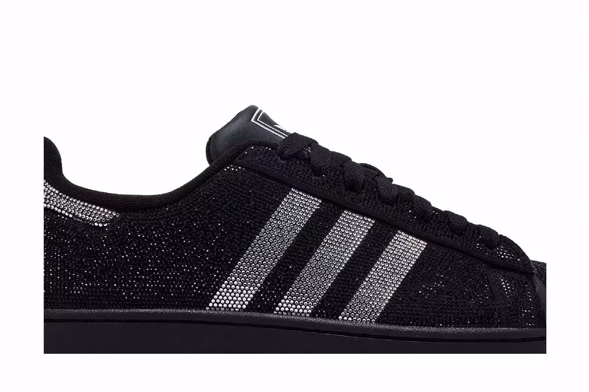 adidas Women's Superstar 2 Rhinestone Black Silver, view 3