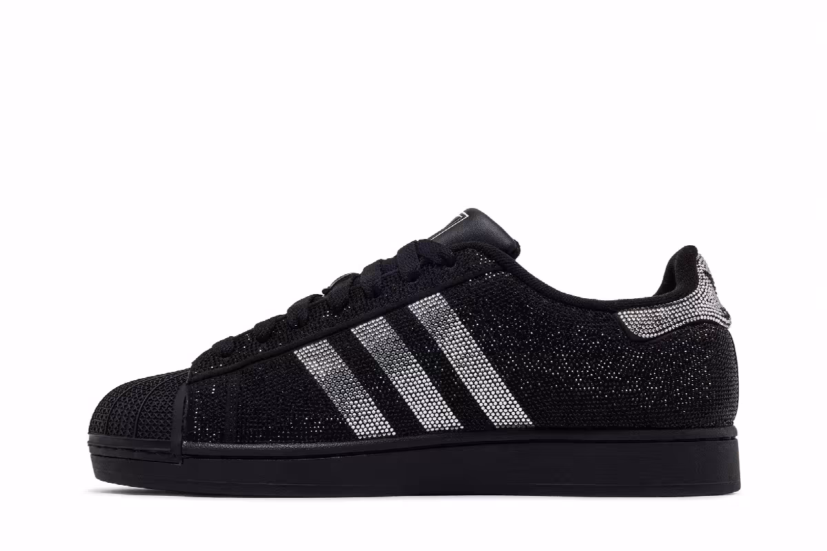 adidas Women's Superstar 2 Rhinestone Black Silver, view 4