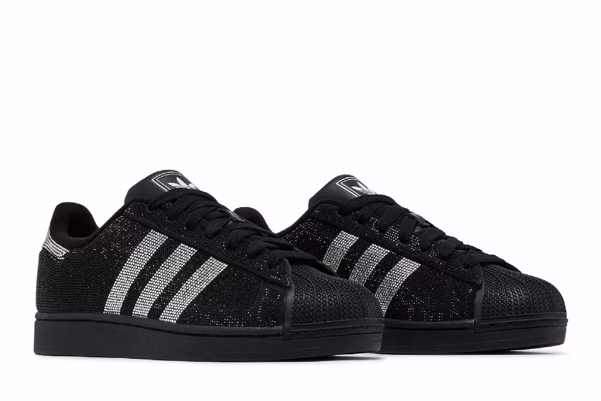 adidas Women's Superstar 2 Rhinestone Black Silver, view 9
