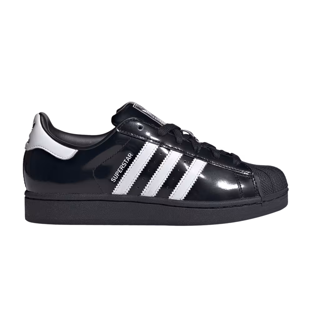 adidas Women's Superstar 2 Black White Patent Leather