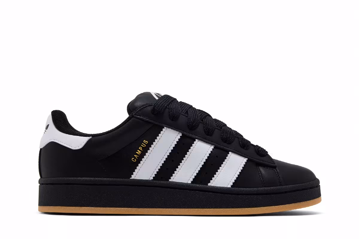 adidas Campus 00s Core Black Leather Gum, view 2