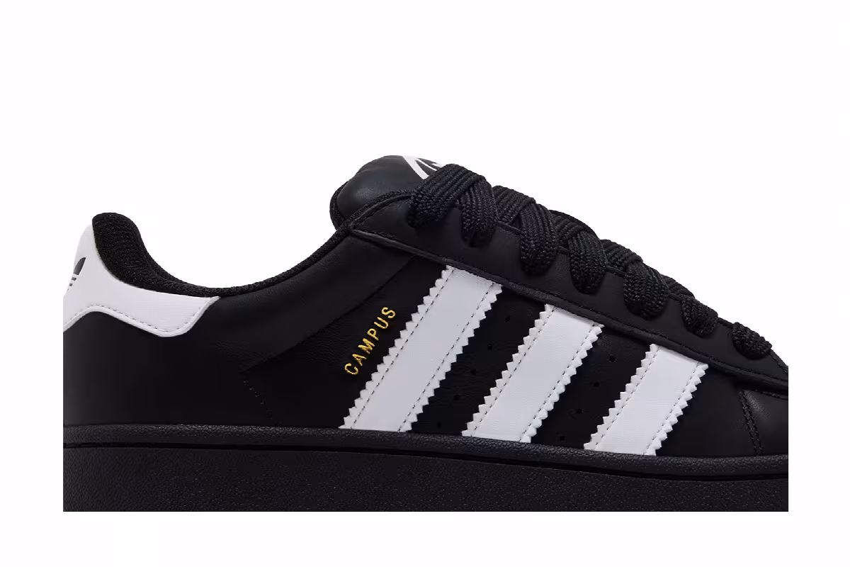 adidas Campus 00s Core Black Leather Gum, view 3