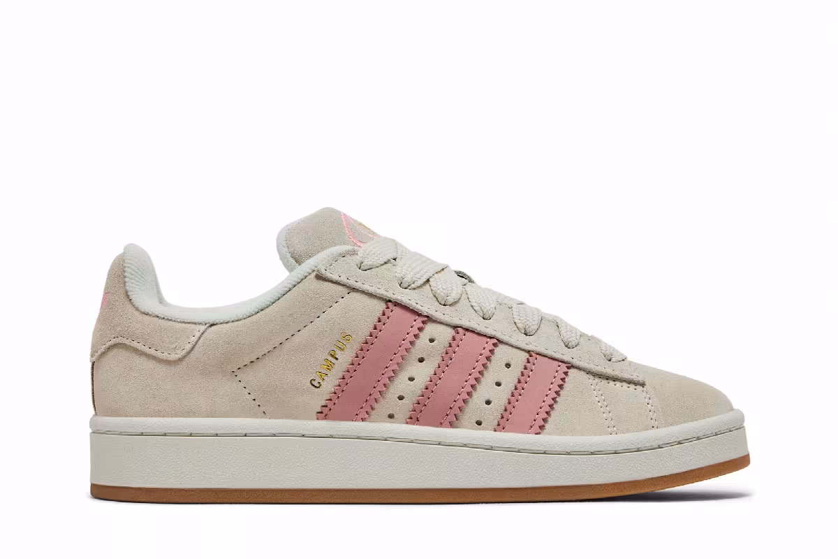 adidas Women's Campus 00s Cream White Wonder Mauve, view 2
