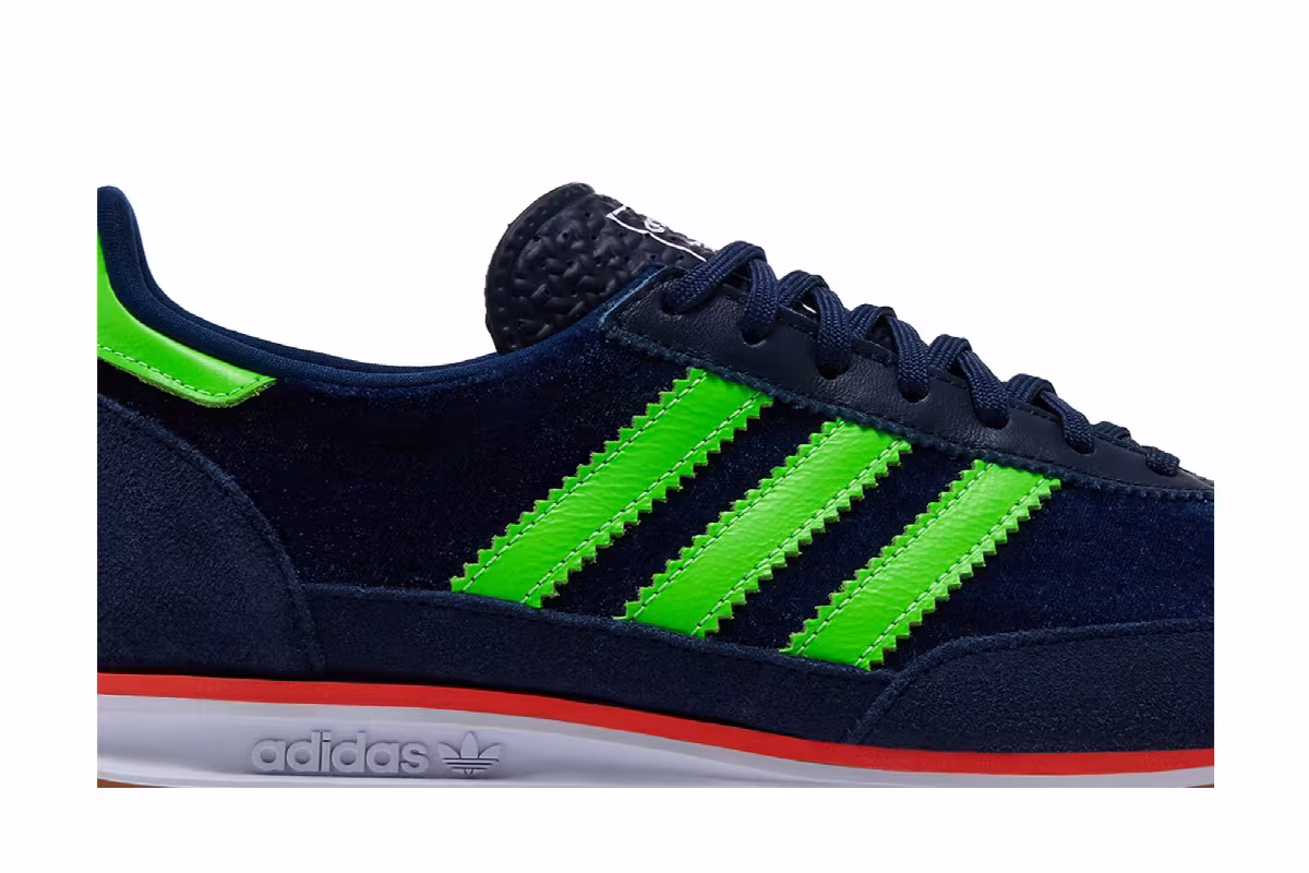 adidas Women's SL72 OG Night Indigo Green Velvet, view 3