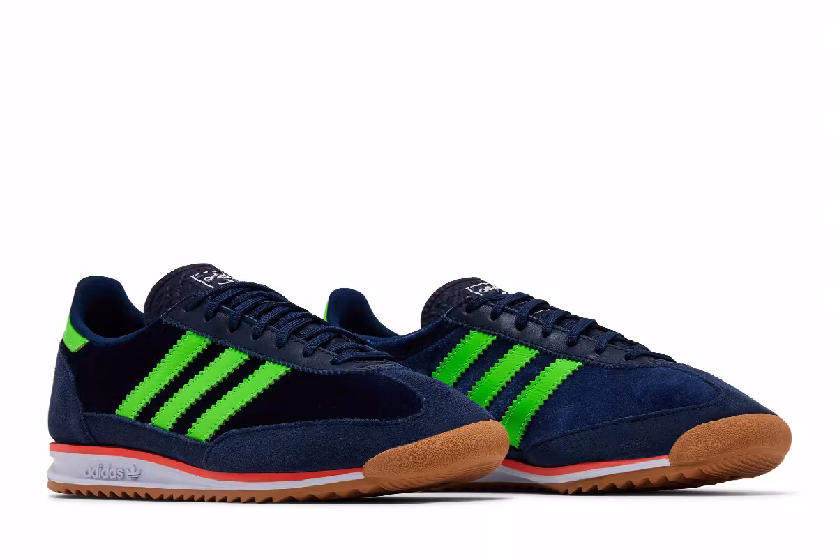 adidas Women's SL72 OG Night Indigo Green Velvet, view 9