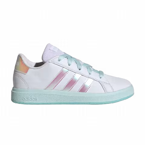 adidas Grand Court Lace K 'Iridescent Stripes - White'